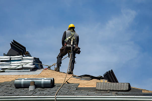 Professional Gutter Installation technician working in Hortonville, NY